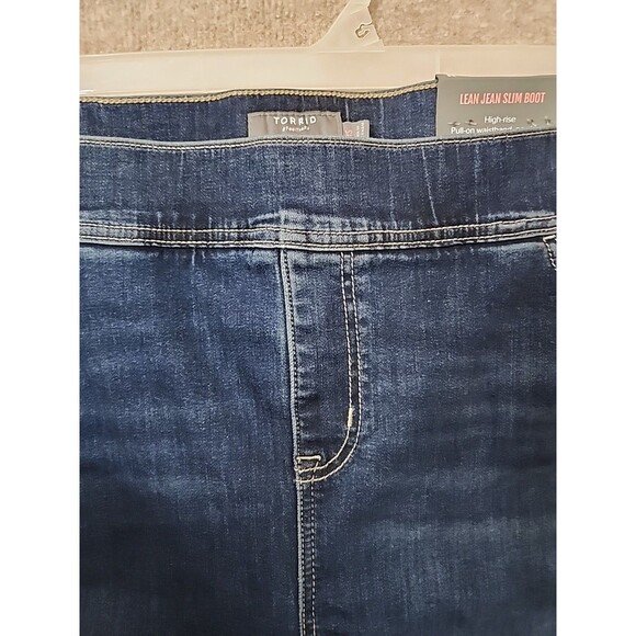 Torrid Lean Slim Boot Cut Jeans Womens 3S 3XL Short Blue Super Soft Pull On NEW - Picture 3 of 10